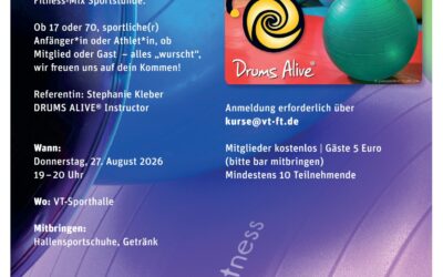 Drums Alive (R) Donnerstag 27.08.2026  19-20 Uhr